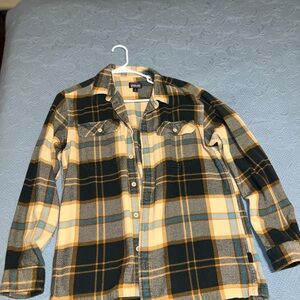 Patagonia Men's Plaid Button Down Shirt - Yellow, Black, Gray